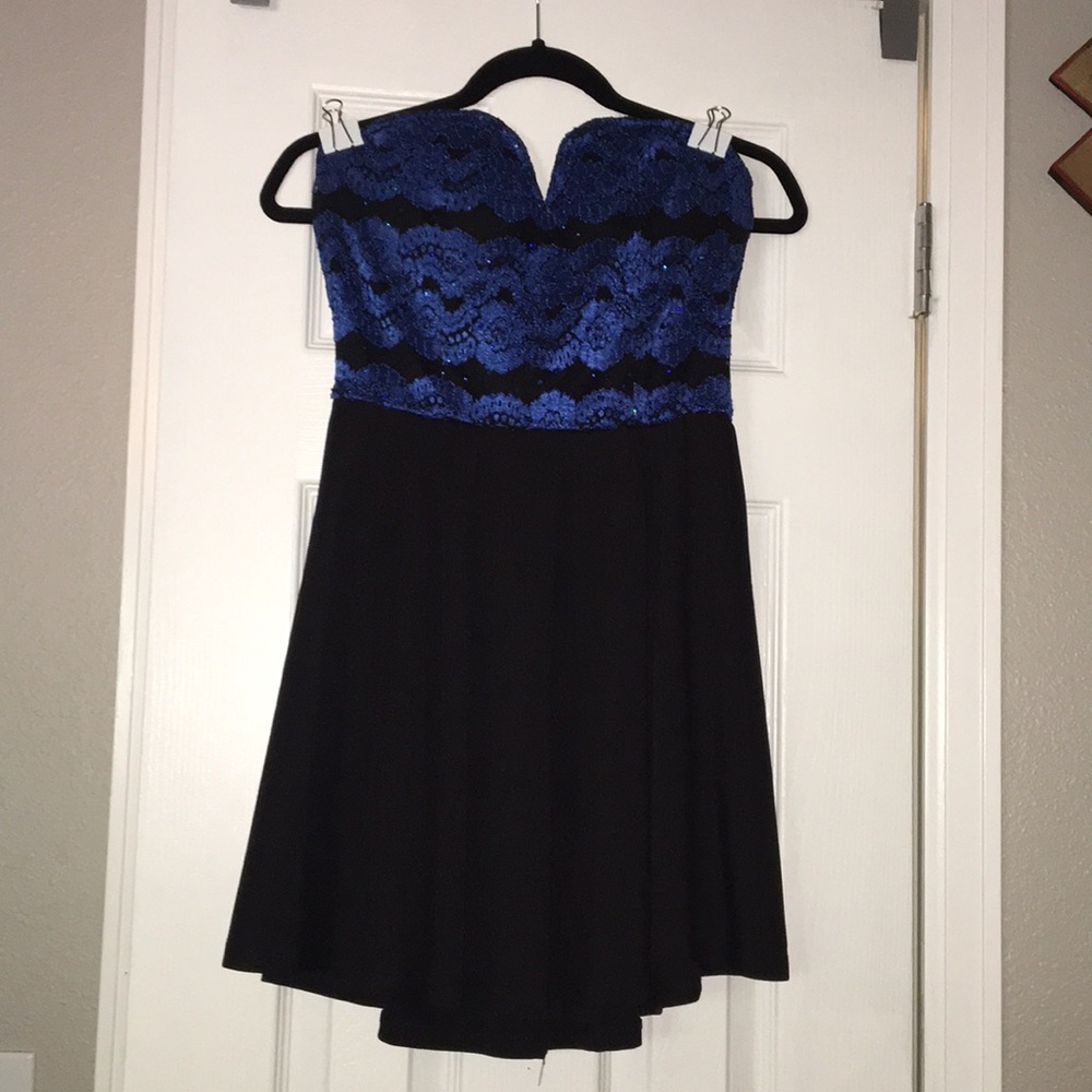 Strapless black and blue Dress